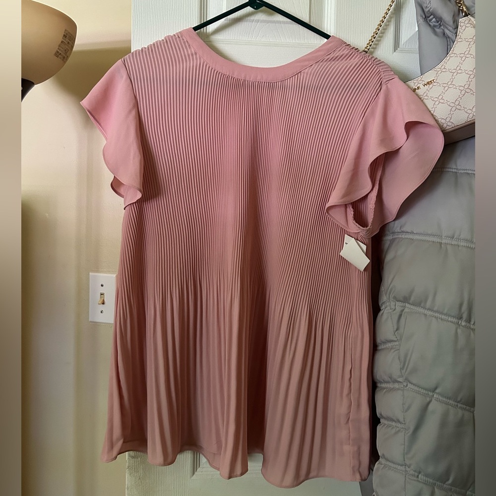 Nordstrom Blush Pleated Blouse